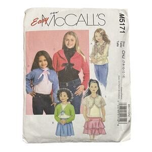 McCall's M5171 Easy Sewing Pattern Child Girls Shrug Bolero Jacket Size 7-14 CUT